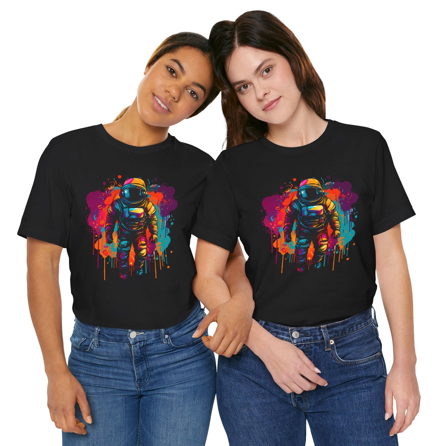 Colorful Astronaut Unisex T-Shirt – Space Adventure Tee for Space Lovers