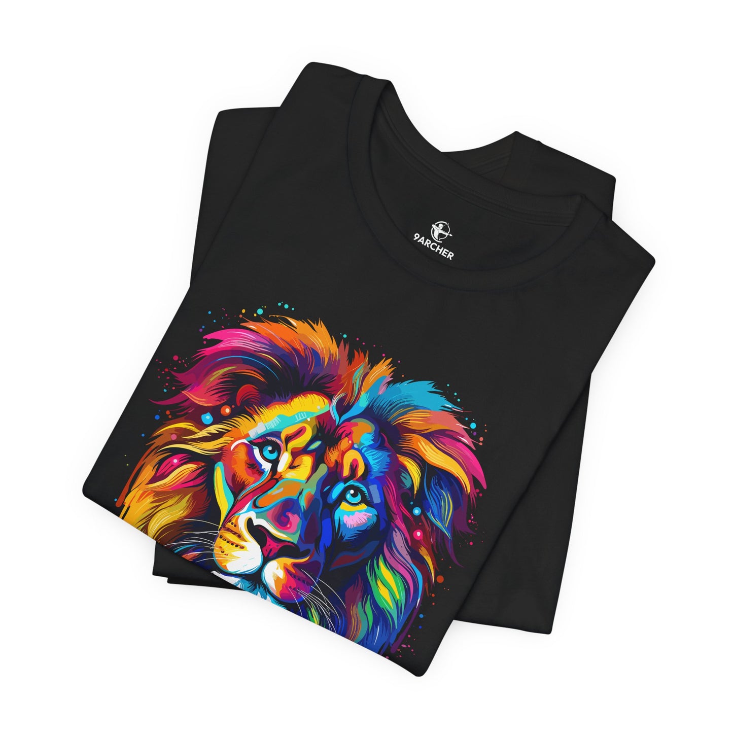 Colorful Lion Graphic Tee - Unisex Short Sleeve T-Shirt for Animal Lovers