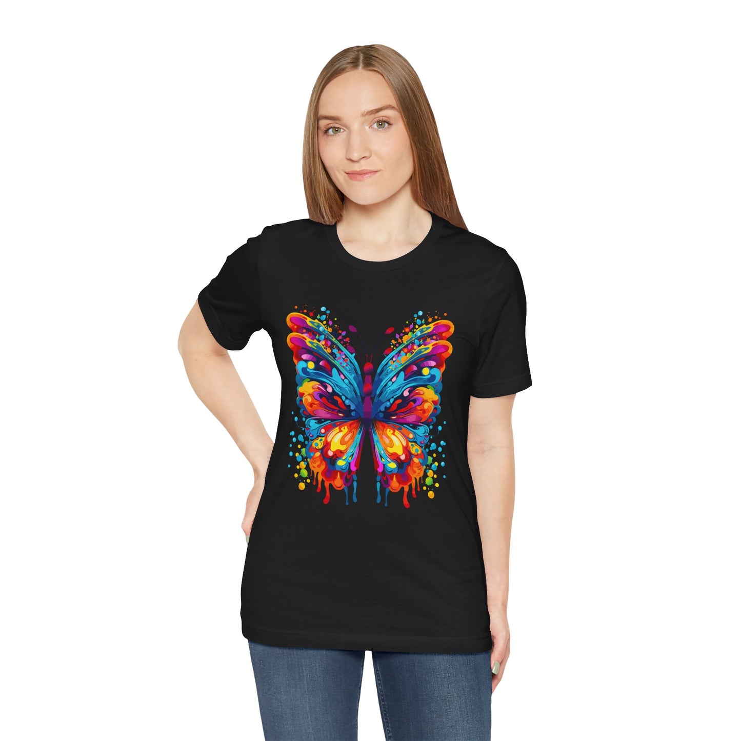 Vibrant Butterfly Graphic Tee - Unisex Jersey Short Sleeve T-Shirt for Nature Lovers