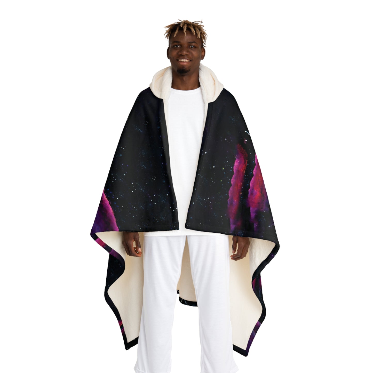 Cosmic Sherpa Fleece Hooded Blanket – Galaxy Design for Cozy Nights Blanket - FREE SHIPPING!
