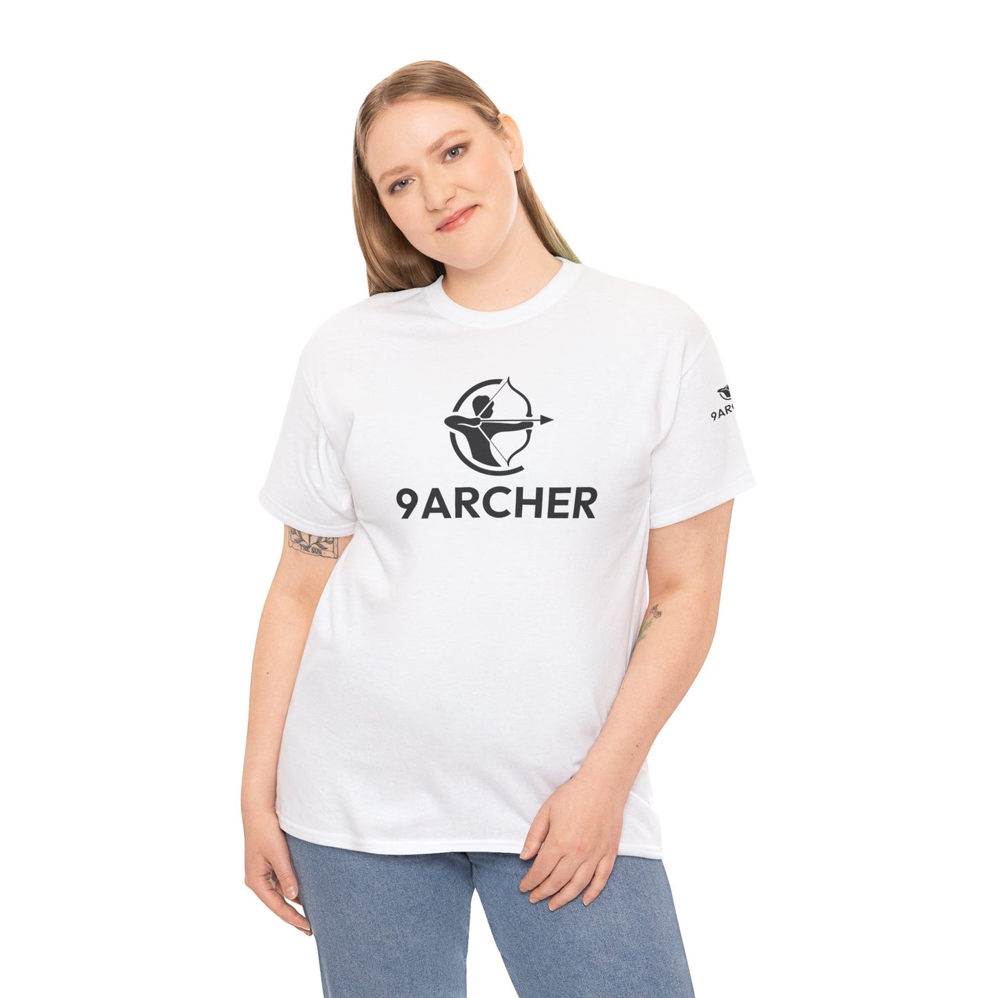 Unisex Heavy Cotton Tee - 9ARCHER Graphic Tee for Archery Enthusiasts