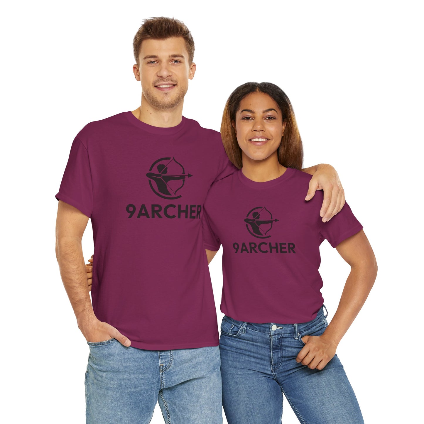 Unisex Heavy Cotton Tee - 9ARCHER Graphic Tee for Archery Enthusiasts