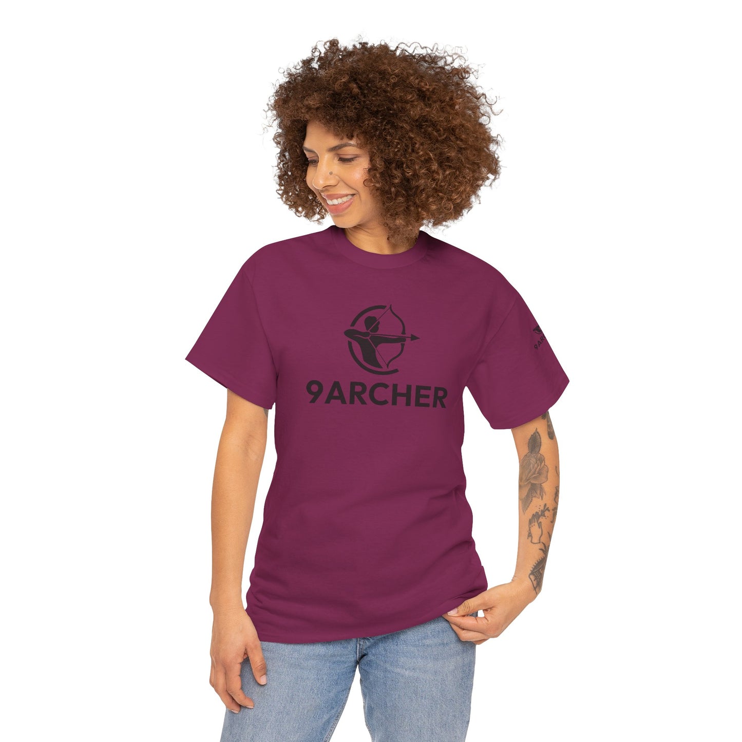 Unisex Heavy Cotton Tee - 9ARCHER Graphic Tee for Archery Enthusiasts