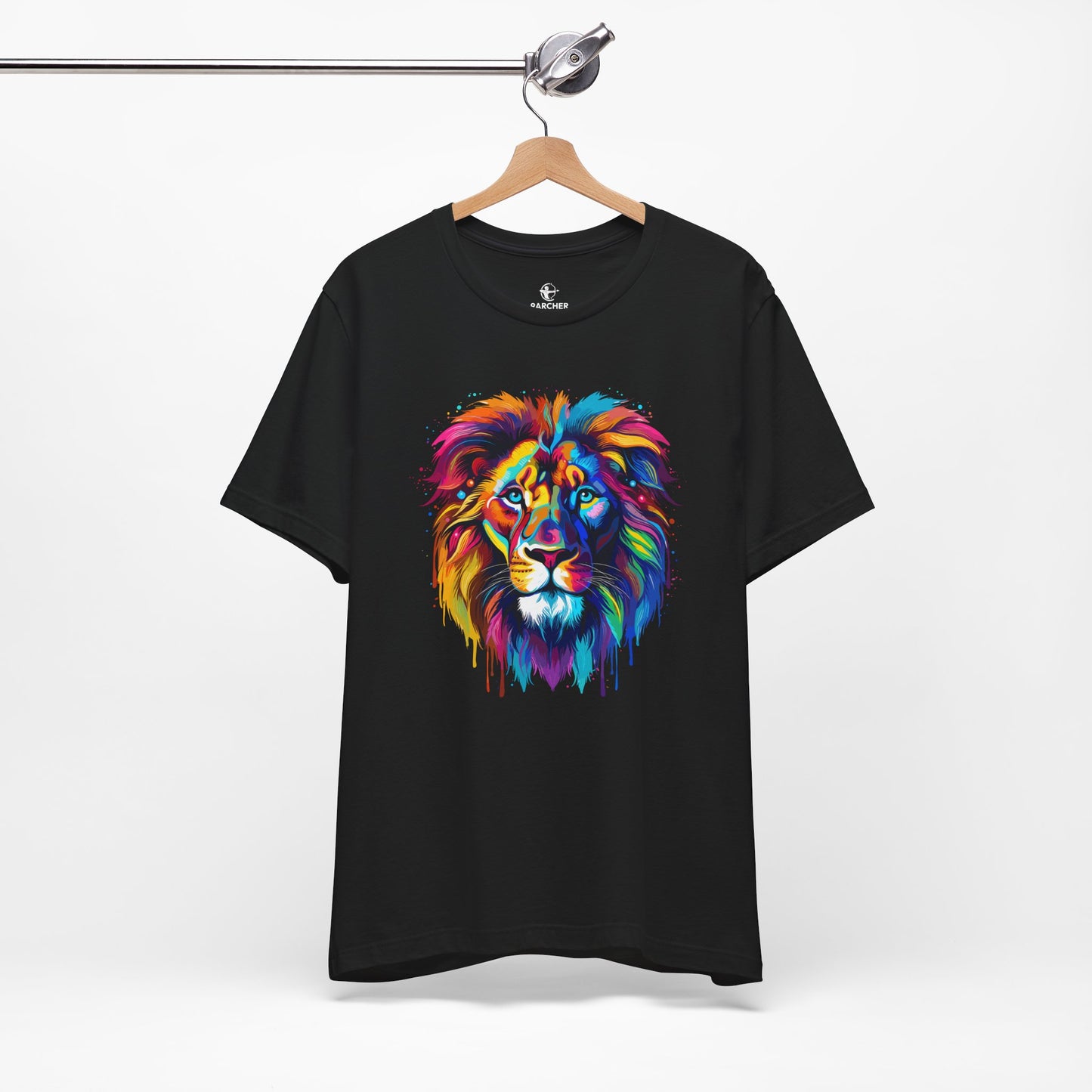 Colorful Lion Graphic Tee - Unisex Short Sleeve T-Shirt for Animal Lovers