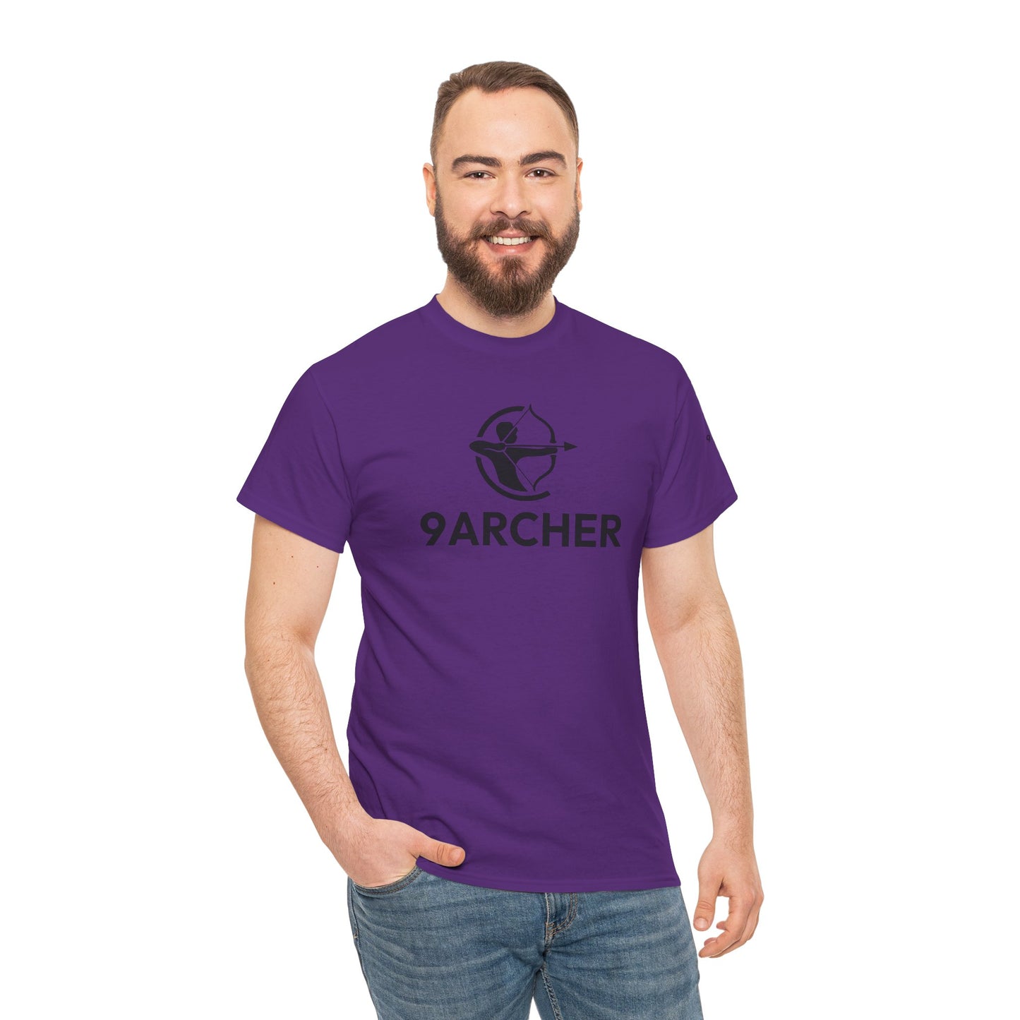 Unisex Heavy Cotton Tee - 9ARCHER Graphic Tee for Archery Enthusiasts