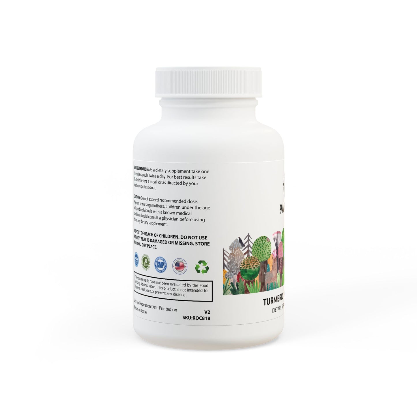Turmeric with BioPerine® (Black Pepper Fruit Extract) Supplement (60 Capsules)