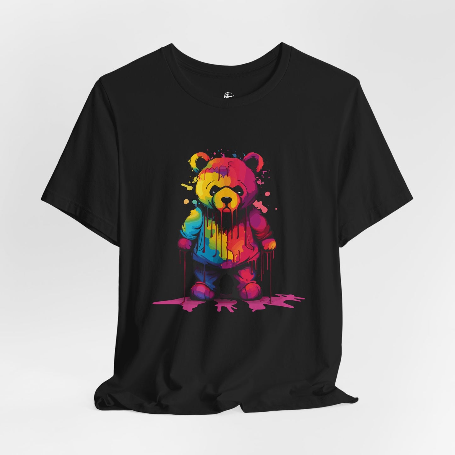 Colorful Bear Graphic Unisex Tee - Artistic Short Sleeve Shirt for Casual Wear
