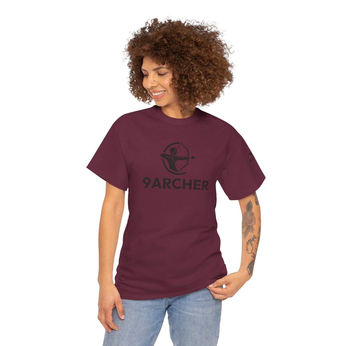 Unisex Heavy Cotton Tee - 9ARCHER Graphic Tee for Archery Enthusiasts
