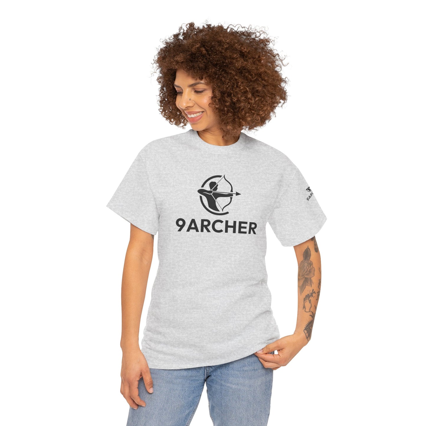 Unisex Heavy Cotton Tee - 9ARCHER Graphic Tee for Archery Enthusiasts