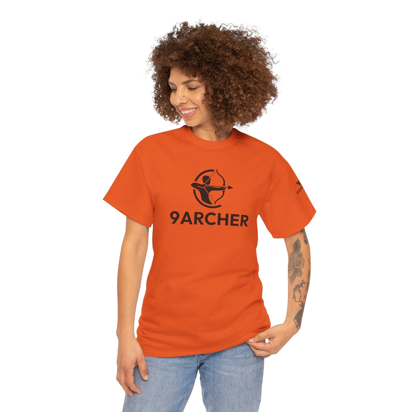 Unisex Heavy Cotton Tee - 9ARCHER Graphic Tee for Archery Enthusiasts