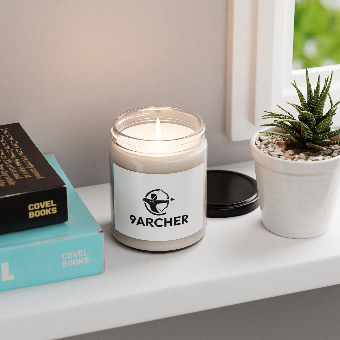 9oz Scented Soy Candle - Archer Logo Design, Perfect Gift for Outdoor Enthusiasts