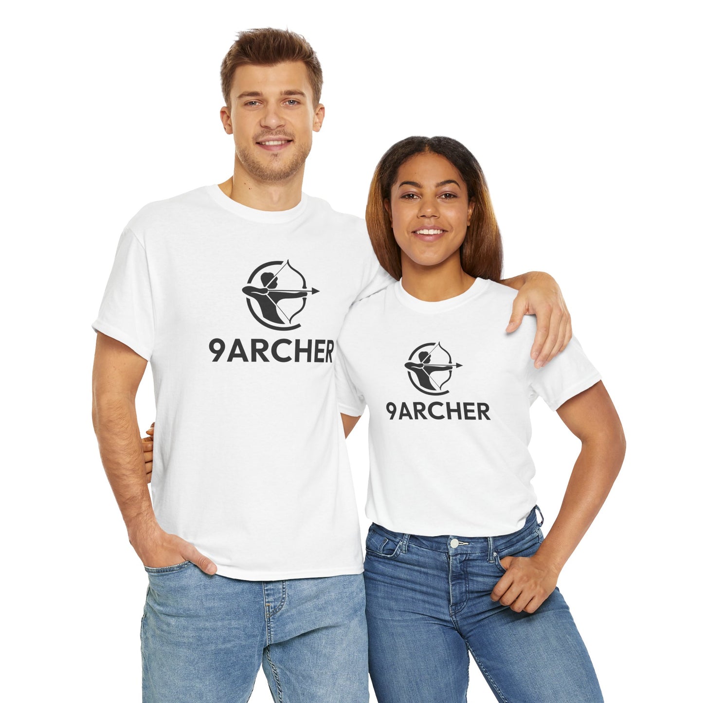 Unisex Heavy Cotton Tee - 9ARCHER Graphic Tee for Archery Enthusiasts