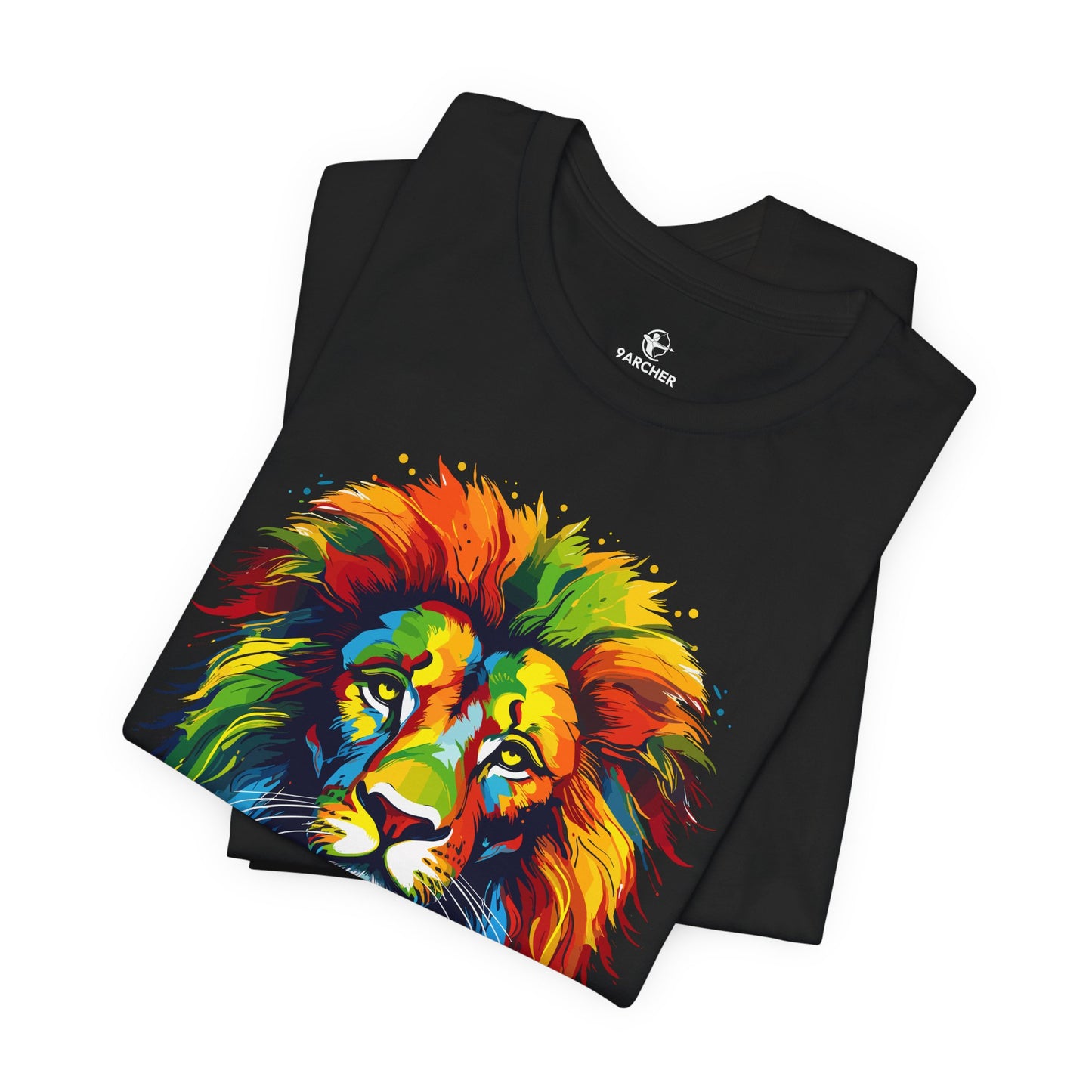 Colorful Lion Graphic Tee for Animal Lovers