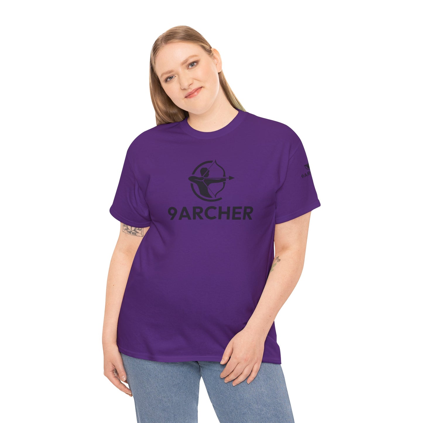 Unisex Heavy Cotton Tee - 9ARCHER Graphic Tee for Archery Enthusiasts