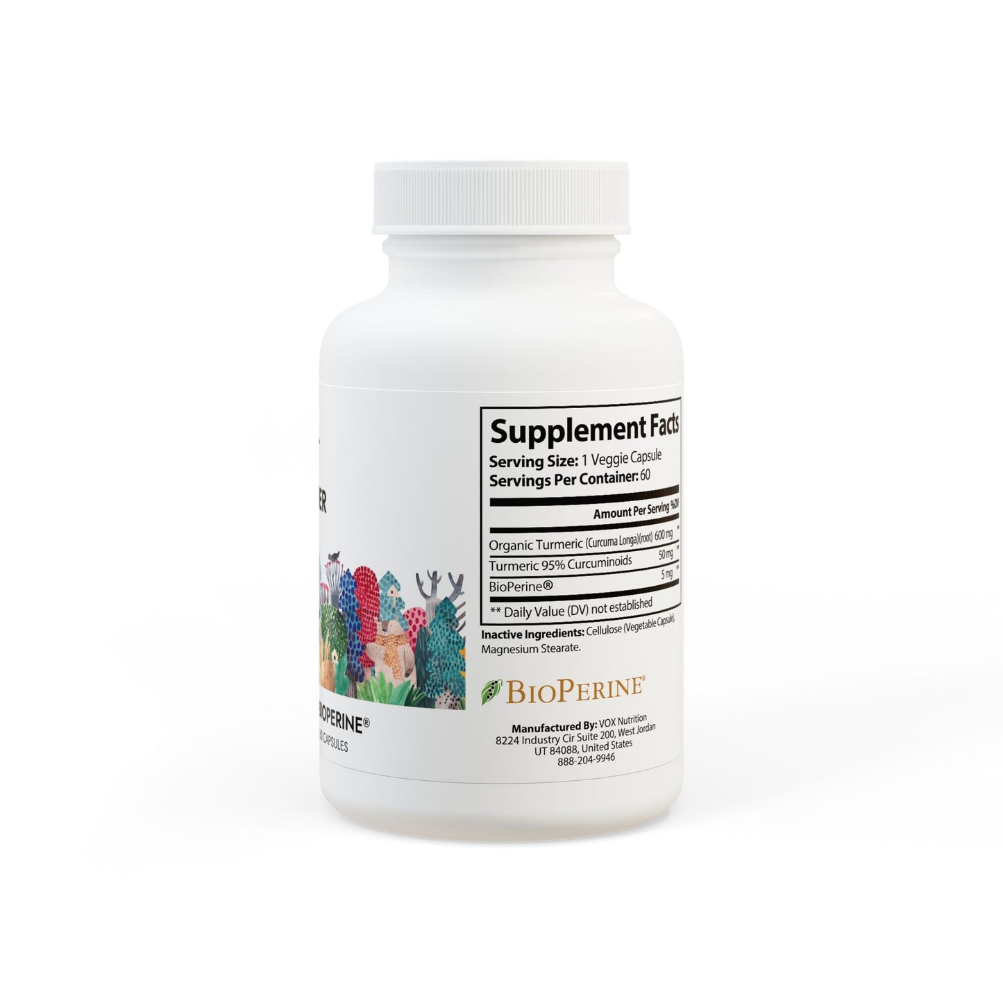 Turmeric with BioPerine® (Black Pepper Fruit Extract) Supplement (60 Capsules)