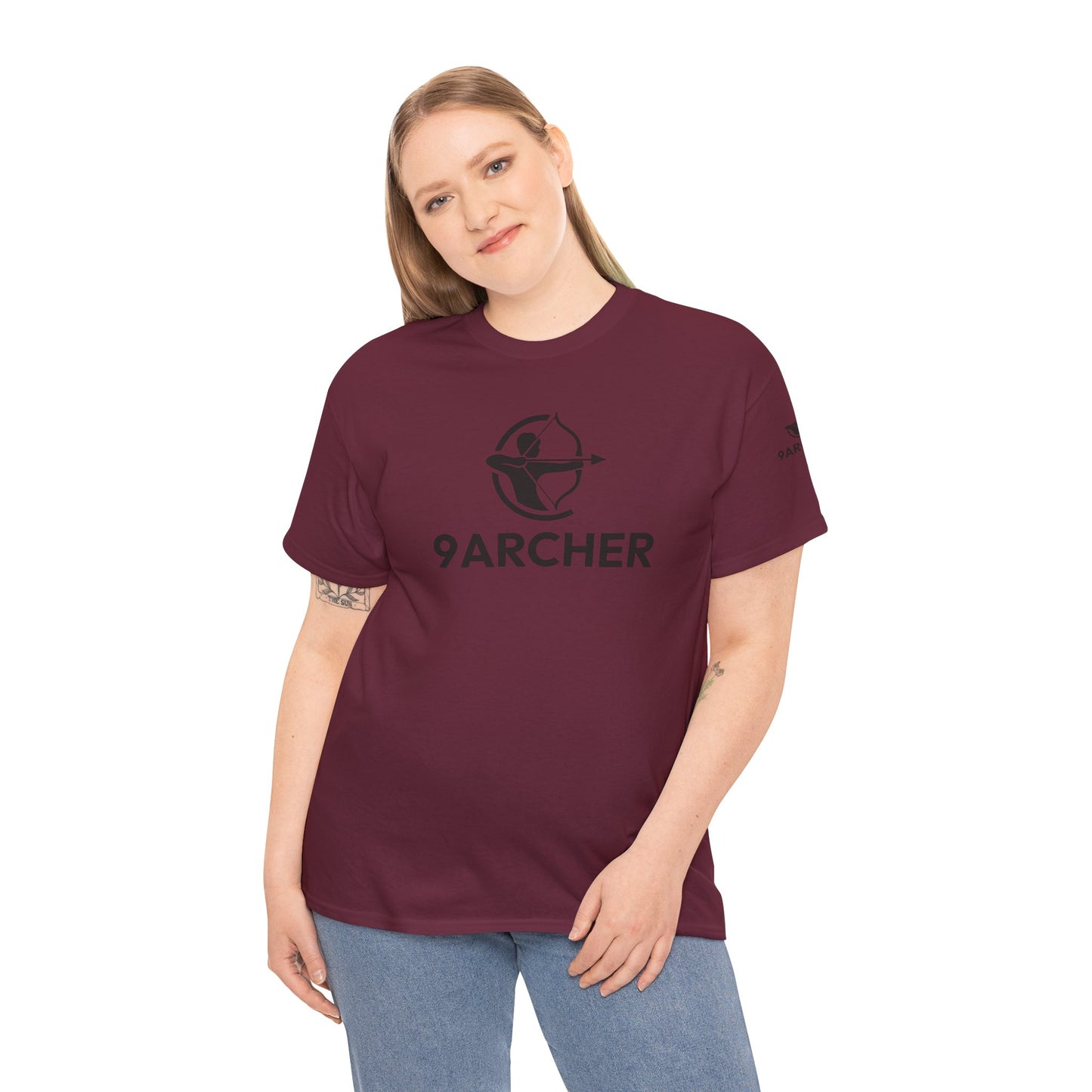 Unisex Heavy Cotton Tee - 9ARCHER Graphic Tee for Archery Enthusiasts