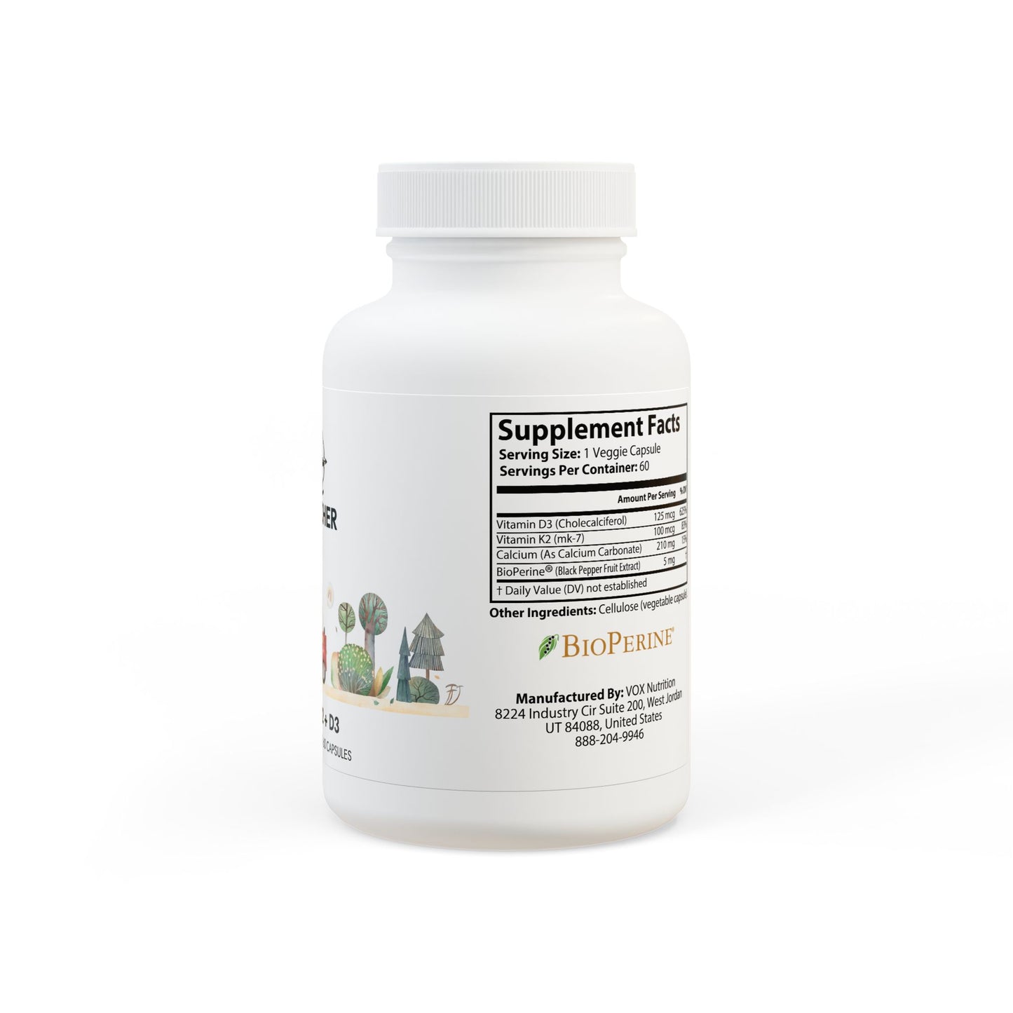 Vitamin K2 + D3 Supplement (60 Capsules)