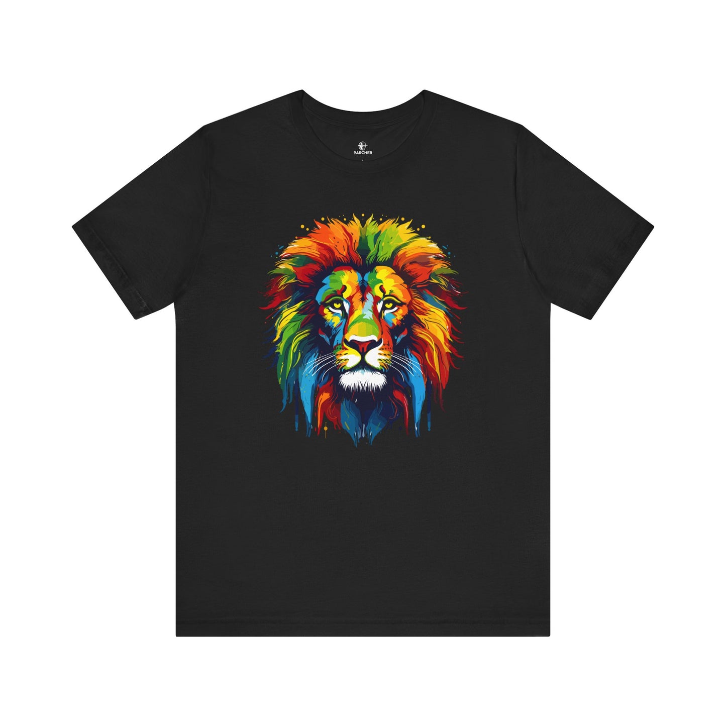 Colorful Lion Graphic Tee for Animal Lovers