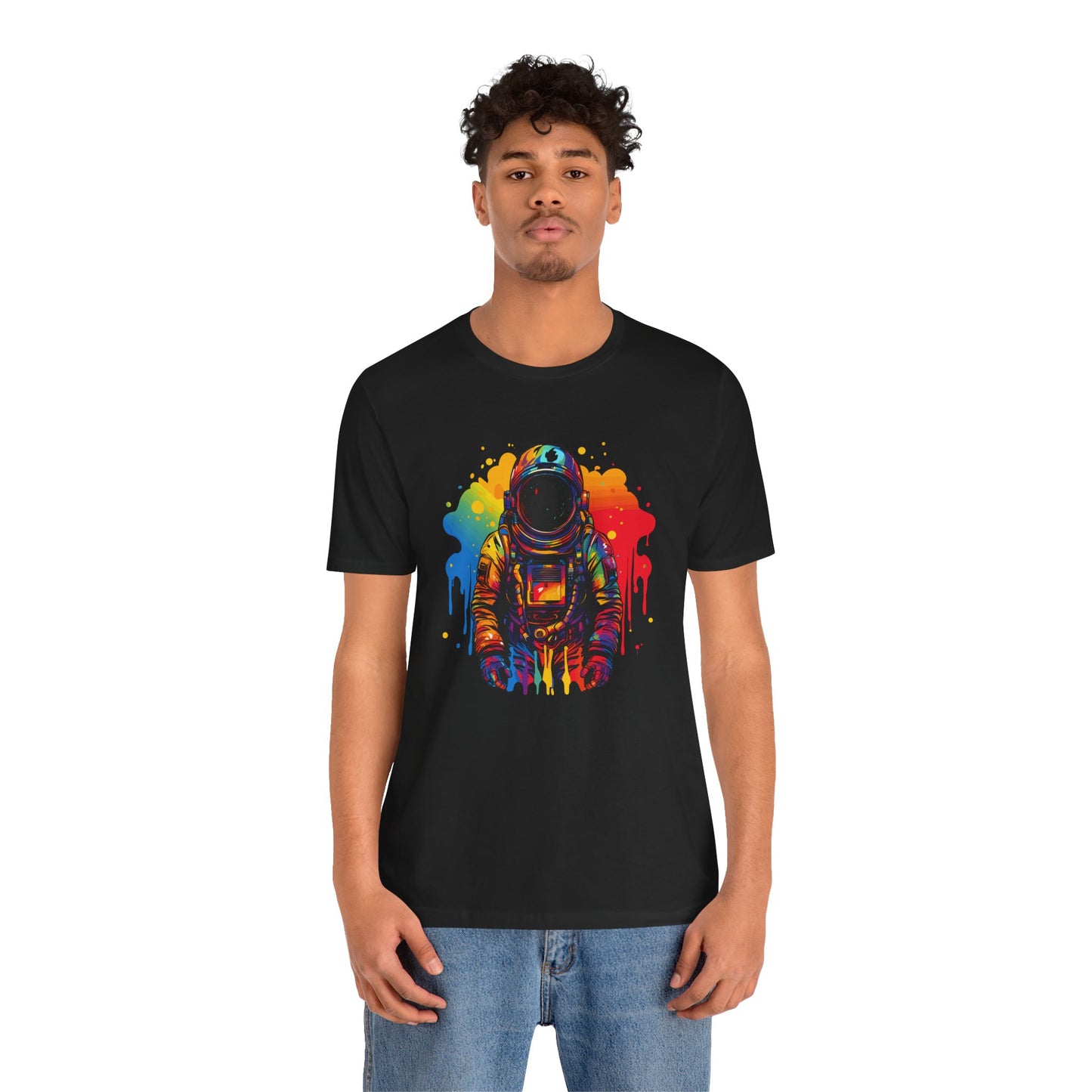 Colorful Galaxy Astronaut Tee - Unisex Jersey Short Sleeve T-Shirt