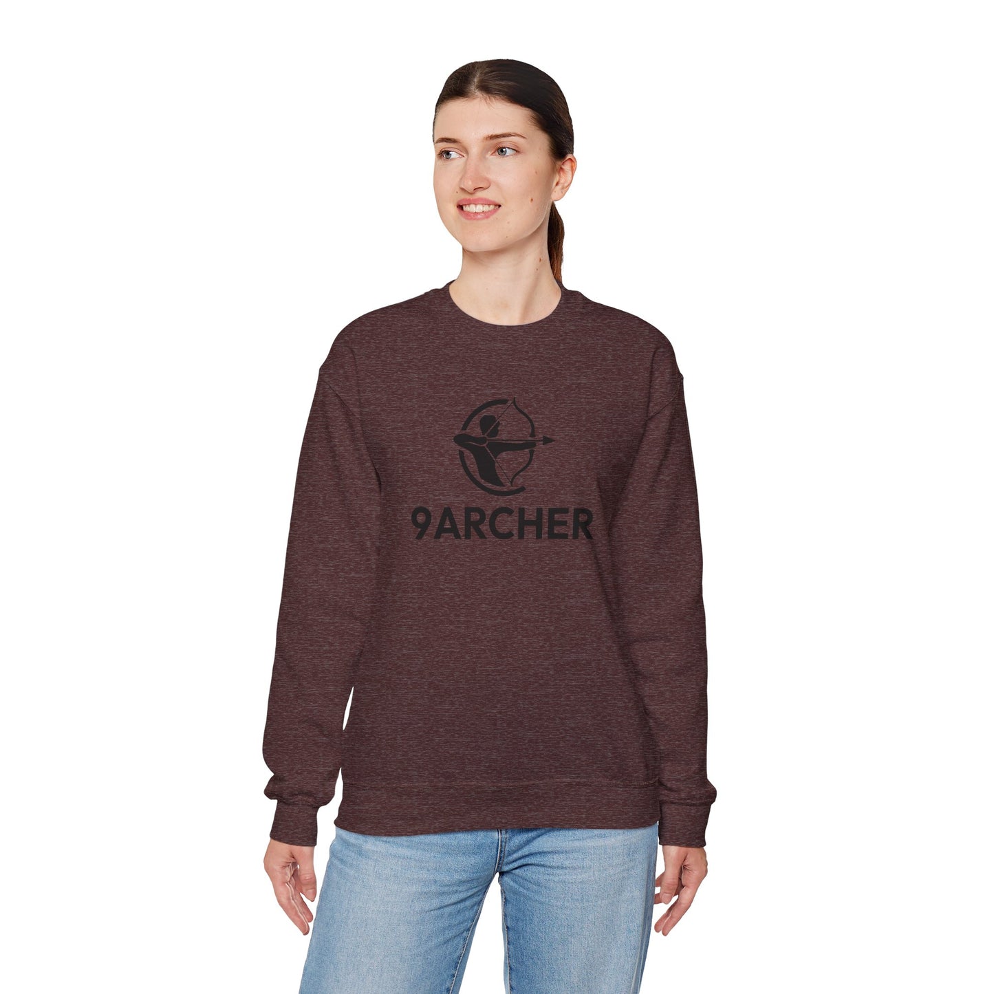 9ARCHER Unisex Heavy Blend™ Crewneck Sweatshirt - Comfortable Casual Apparel for Archery Enthusiasts