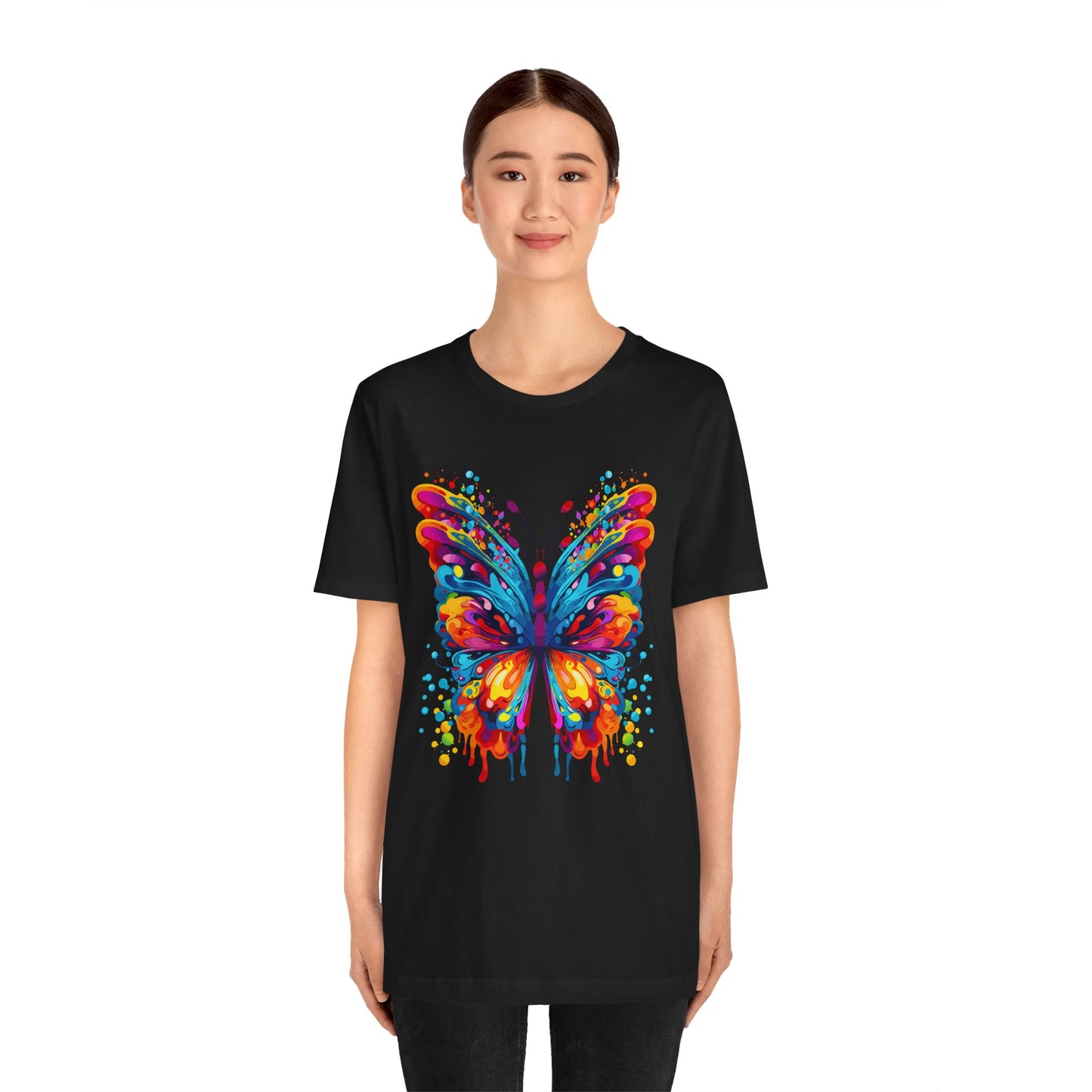 Vibrant Butterfly Graphic Tee - Unisex Jersey Short Sleeve T-Shirt for Nature Lovers
