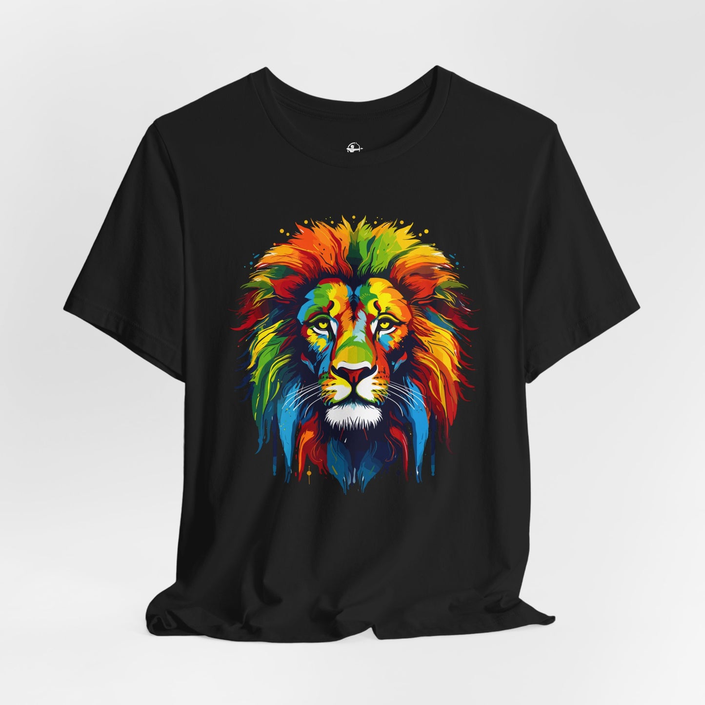 Colorful Lion Graphic Tee for Animal Lovers
