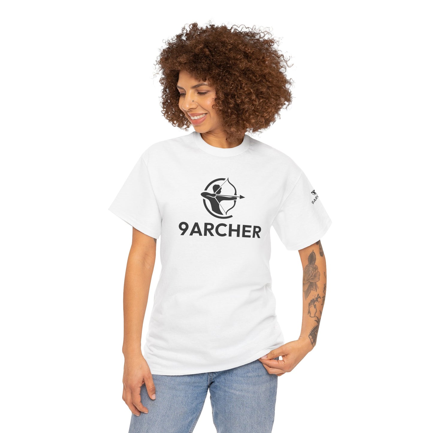 Unisex Heavy Cotton Tee - 9ARCHER Graphic Tee for Archery Enthusiasts