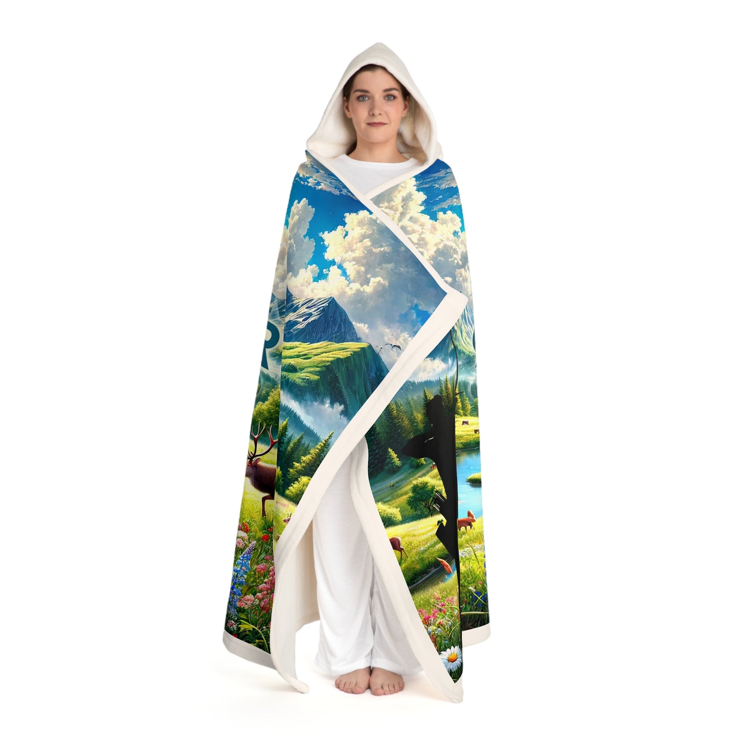 Cozy Nature-Inspired Hooded Sherpa Fleece Blanket | Perfect for Winter Nights & Outdoor Adventures - FREE SHIPPING!