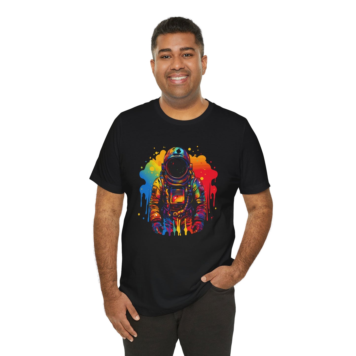 Colorful Galaxy Astronaut Tee - Unisex Jersey Short Sleeve T-Shirt