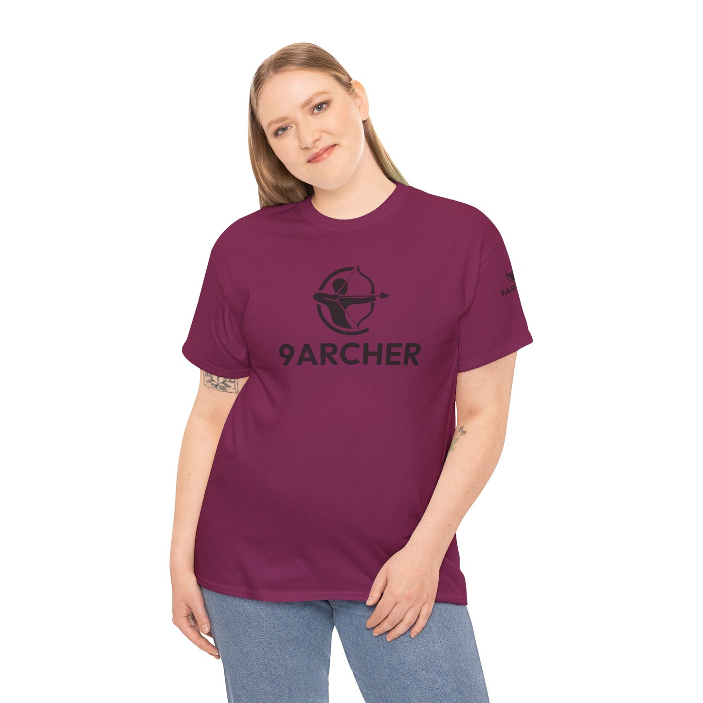 Unisex Heavy Cotton Tee - 9ARCHER Graphic Tee for Archery Enthusiasts