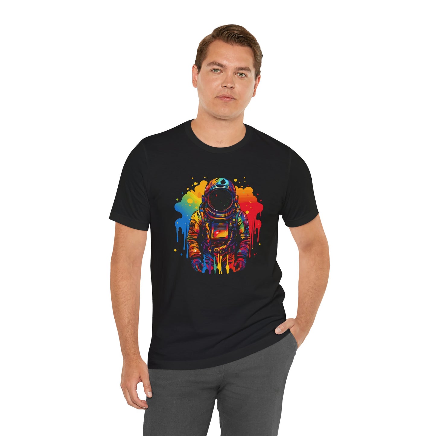 Colorful Galaxy Astronaut Tee - Unisex Jersey Short Sleeve T-Shirt