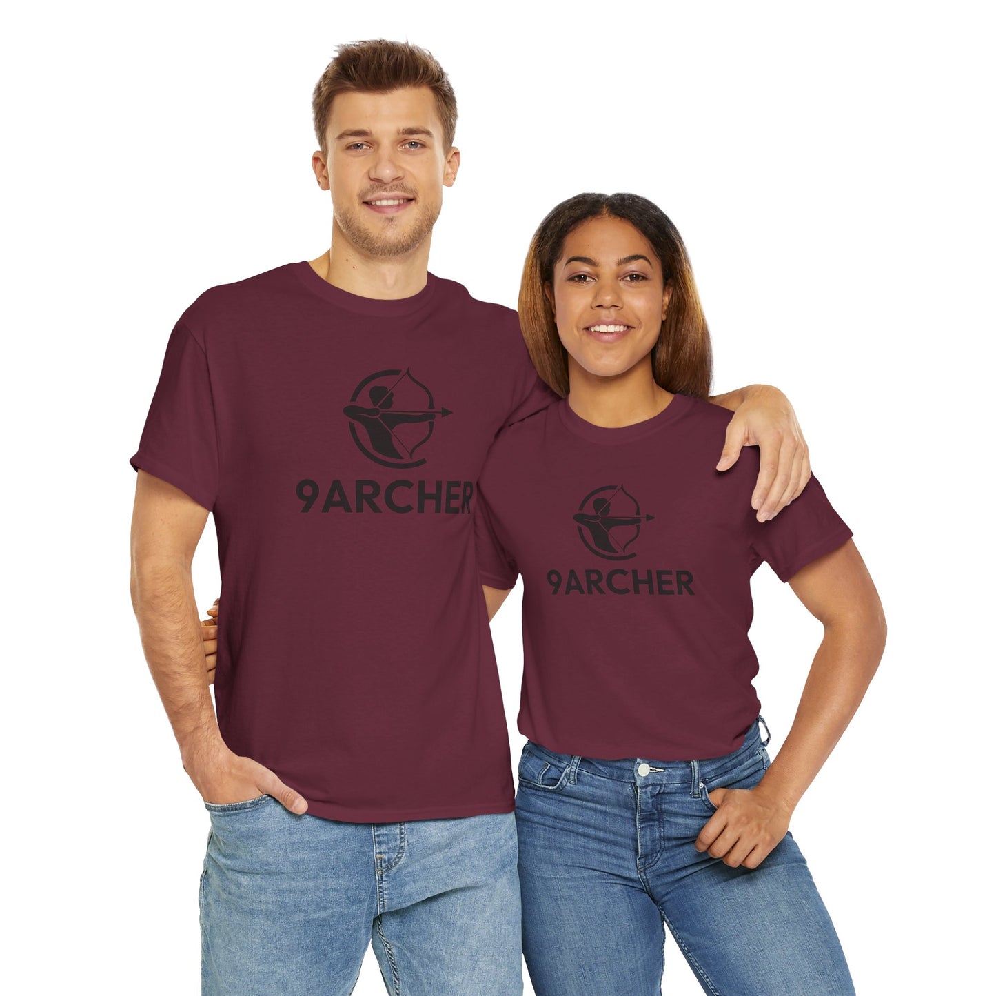 Unisex Heavy Cotton Tee - 9ARCHER Graphic Tee for Archery Enthusiasts