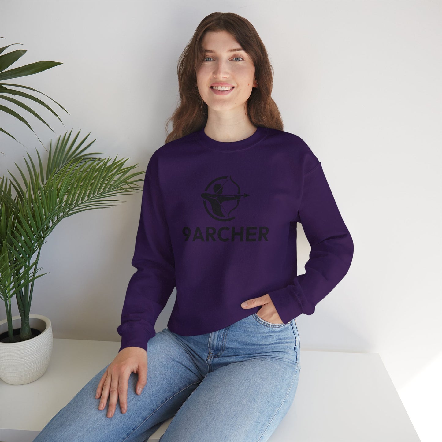9ARCHER Unisex Heavy Blend™ Crewneck Sweatshirt - Comfortable Casual Apparel for Archery Enthusiasts