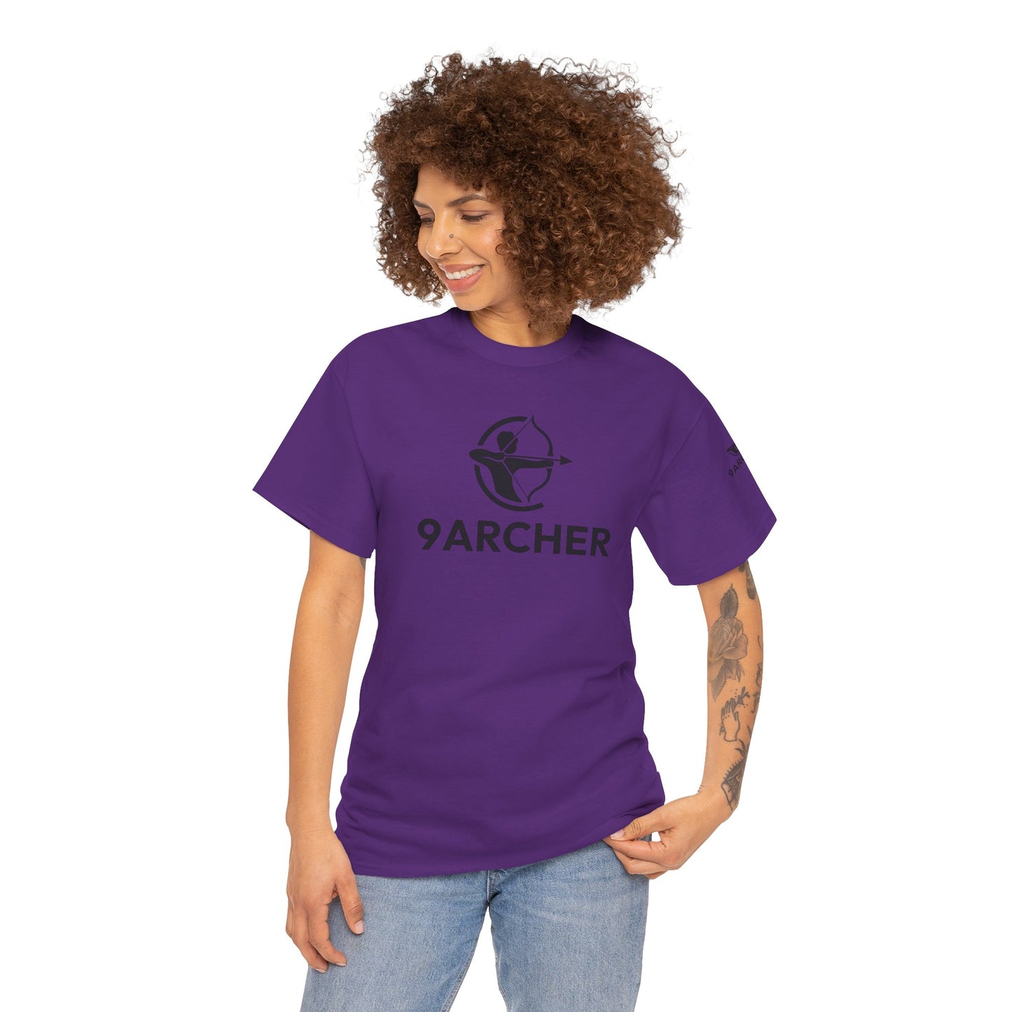 Unisex Heavy Cotton Tee - 9ARCHER Graphic Tee for Archery Enthusiasts