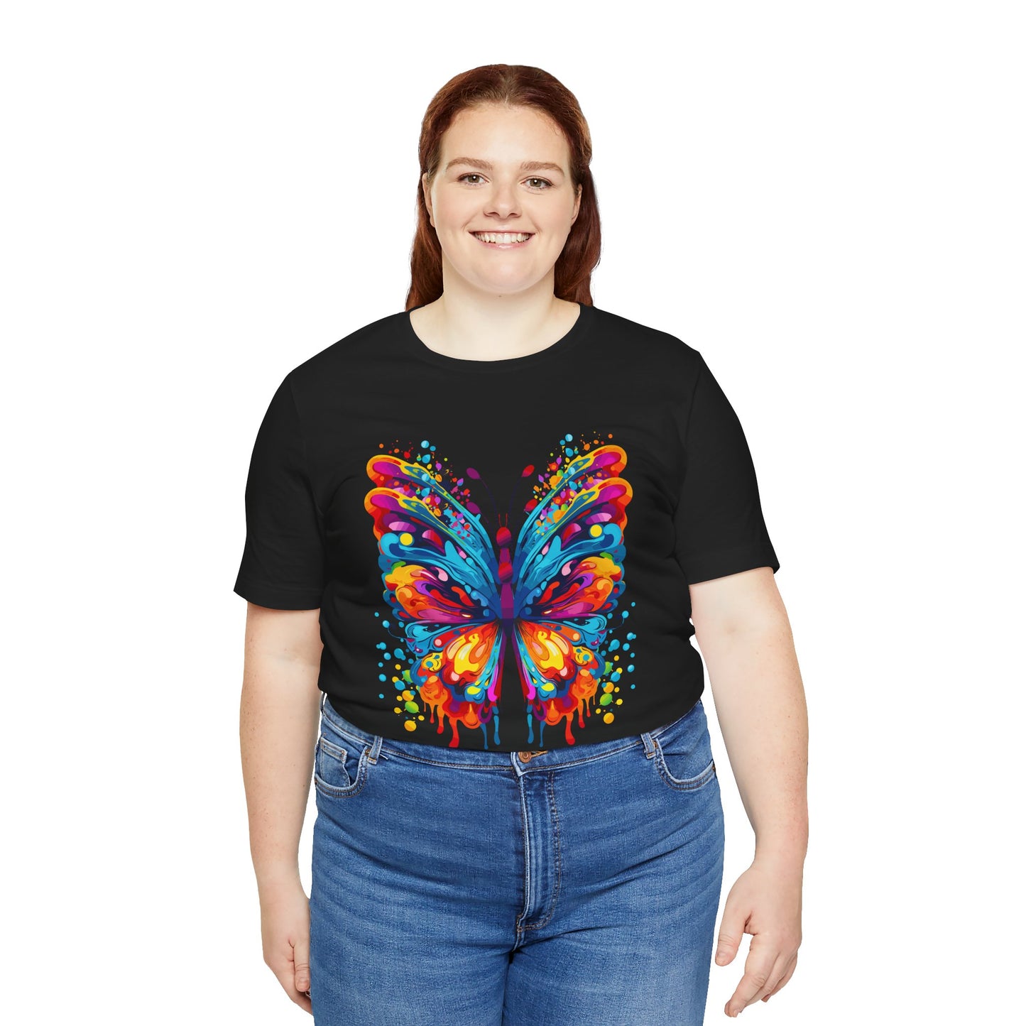 Vibrant Butterfly Graphic Tee - Unisex Jersey Short Sleeve T-Shirt for Nature Lovers