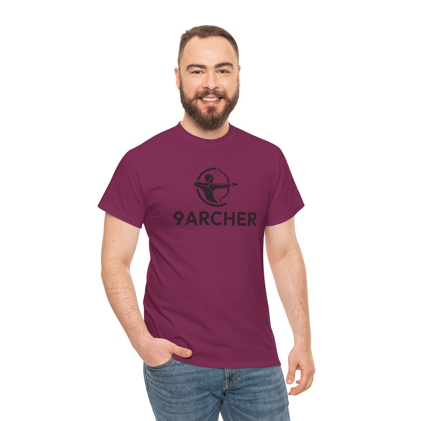 Unisex Heavy Cotton Tee - 9ARCHER Graphic Tee for Archery Enthusiasts