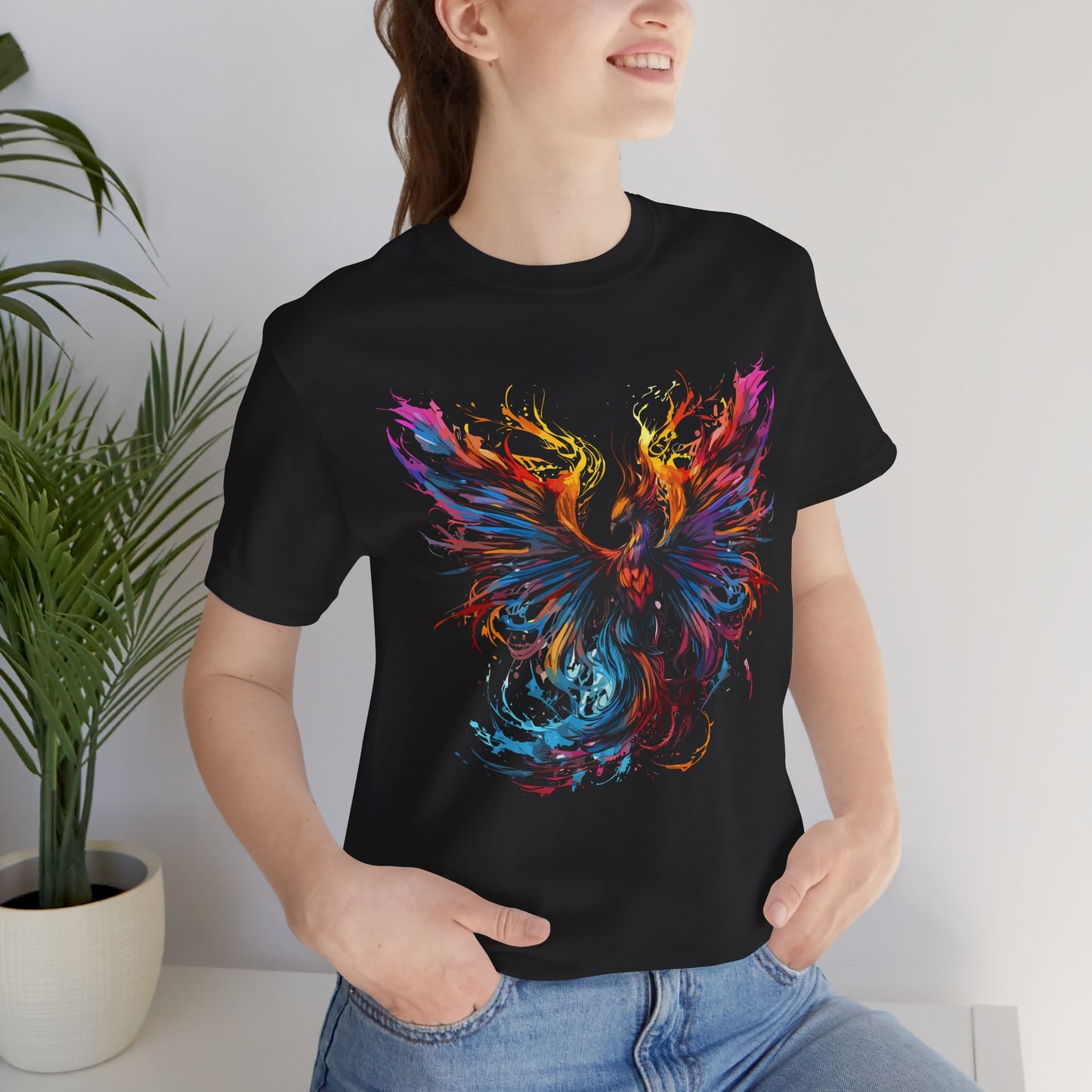 Vibrant Phoenix Graphic Unisex Jersey Tee