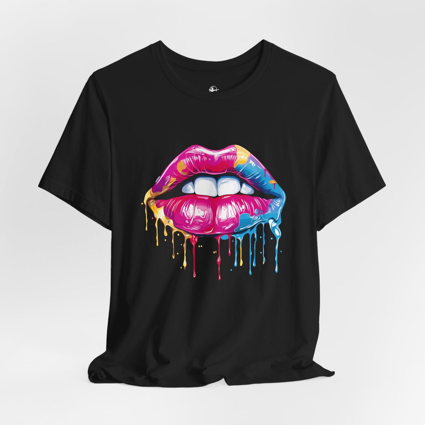 Vibrant Lips Unisex Jersey T-Shirt - Colorful Drip Design