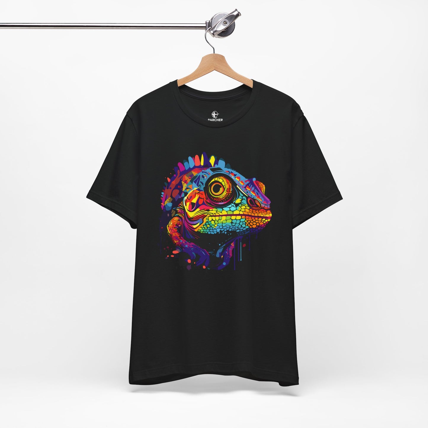 Vibrant Chameleon Graphic Tee - Colorful Unisex Jersey Short Sleeve T-Shirt for Nature Lovers