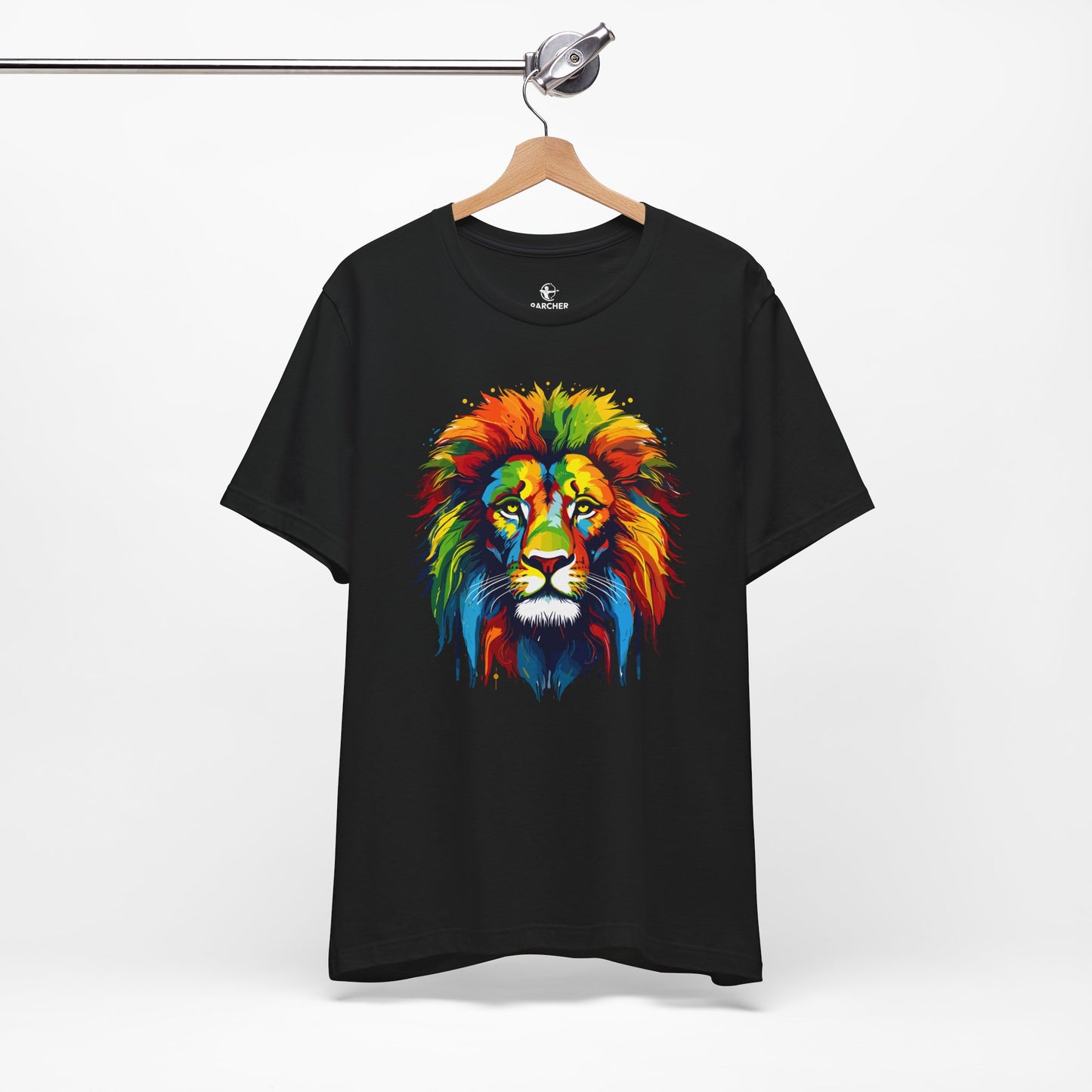 Colorful Lion Graphic Tee for Animal Lovers