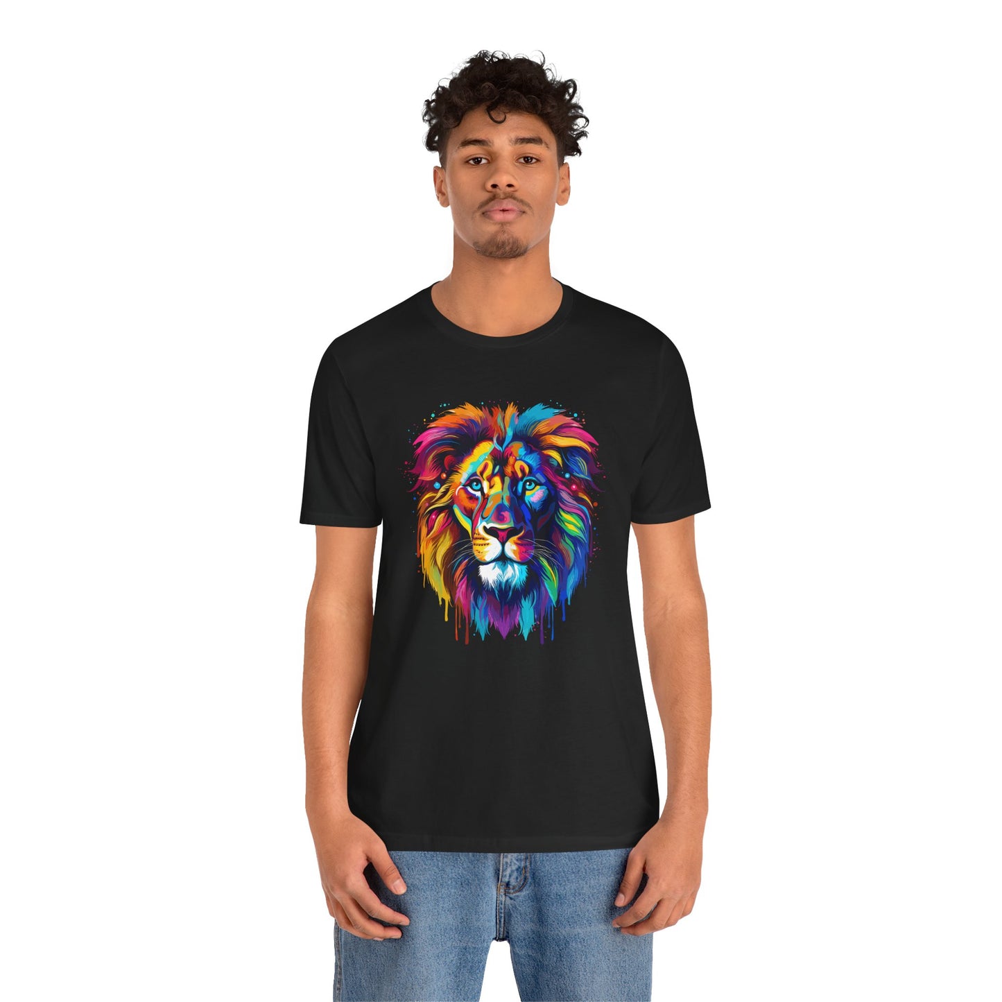 Colorful Lion Graphic Tee - Unisex Short Sleeve T-Shirt for Animal Lovers