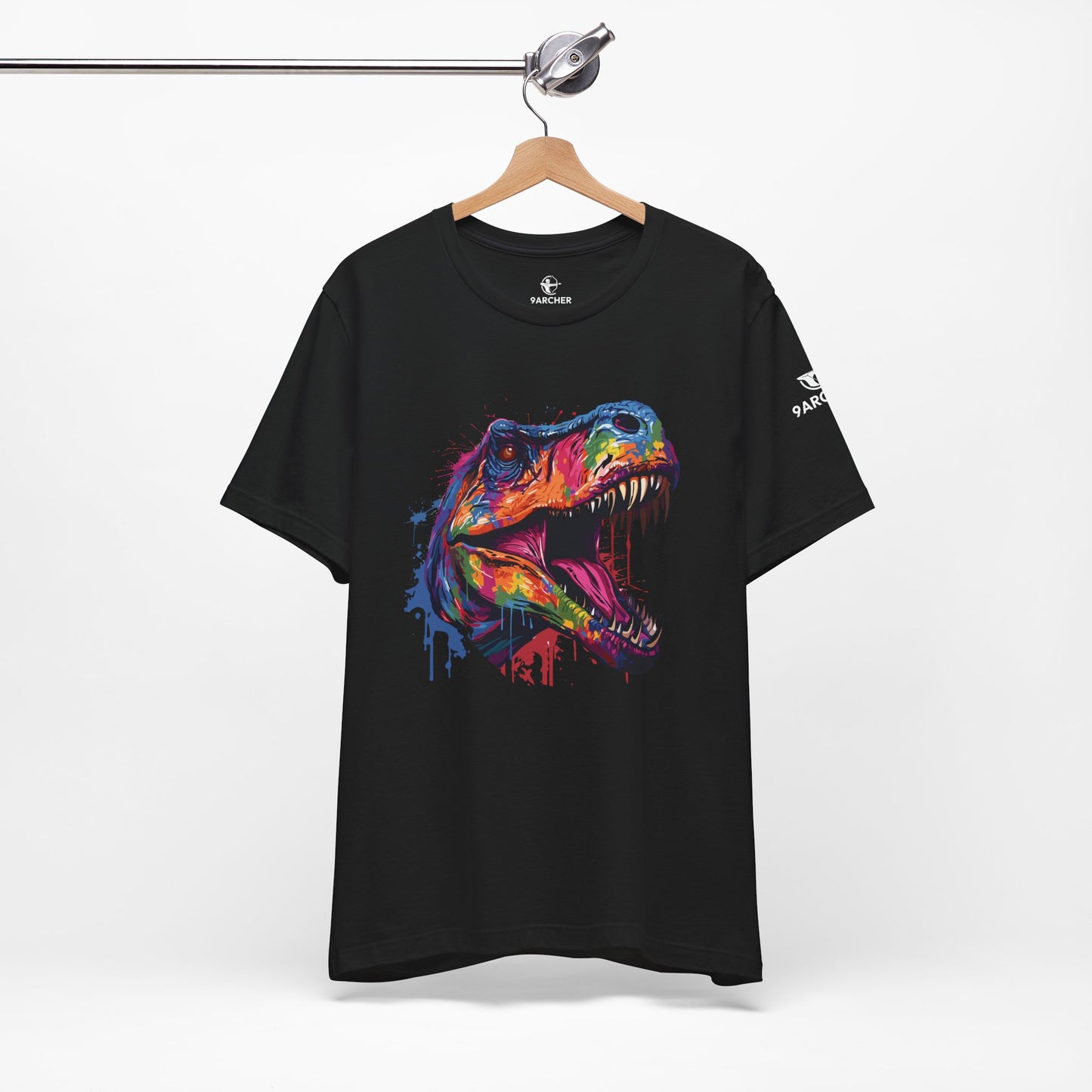 Colorful Dino Graphic Unisex Jersey Tee - Perfect for Dinosaur Lovers