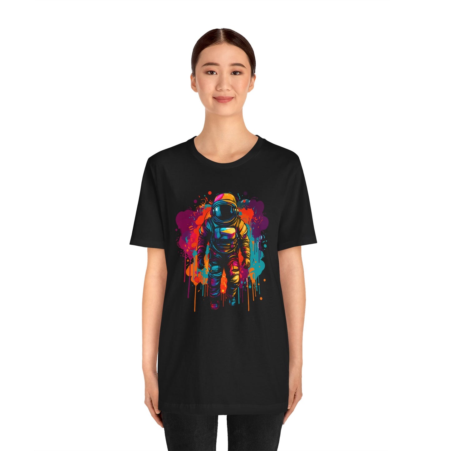 Colorful Astronaut Unisex T-Shirt – Space Adventure Tee for Space Lovers