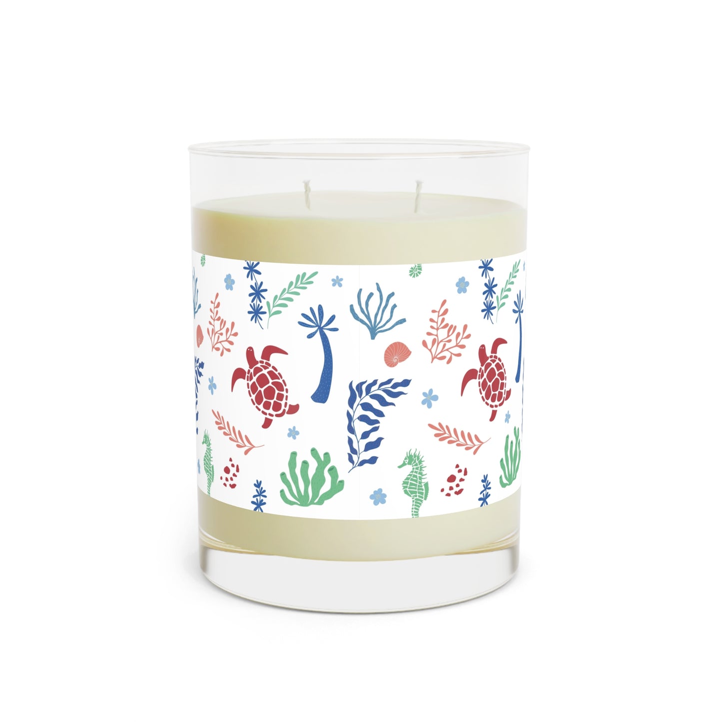 Aromatherapy Candle - 11oz Full Glass with Ocean-Inspired Design