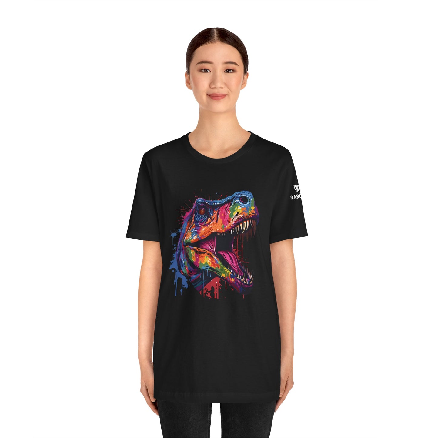 Colorful Dino Graphic Unisex Jersey Tee - Perfect for Dinosaur Lovers