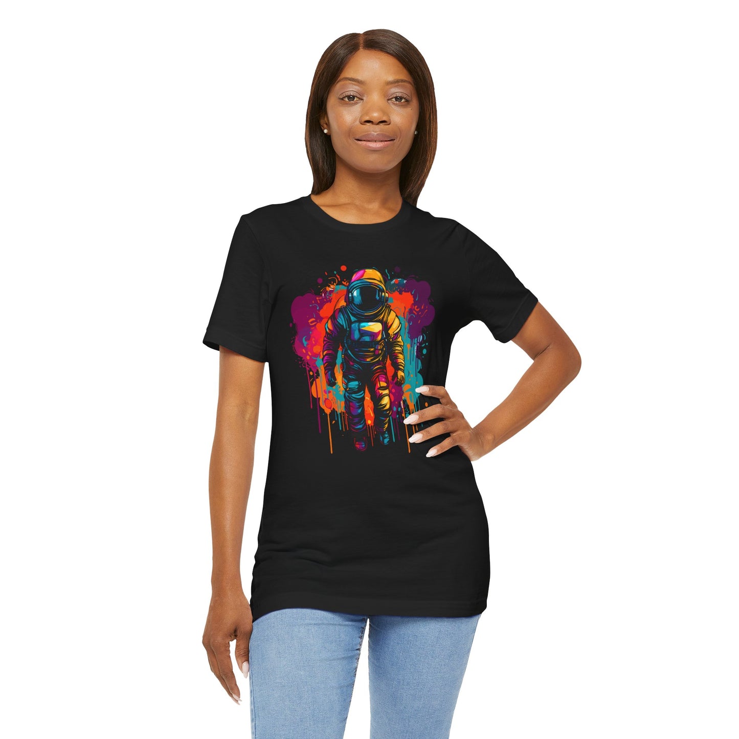 Colorful Astronaut Unisex T-Shirt – Space Adventure Tee for Space Lovers