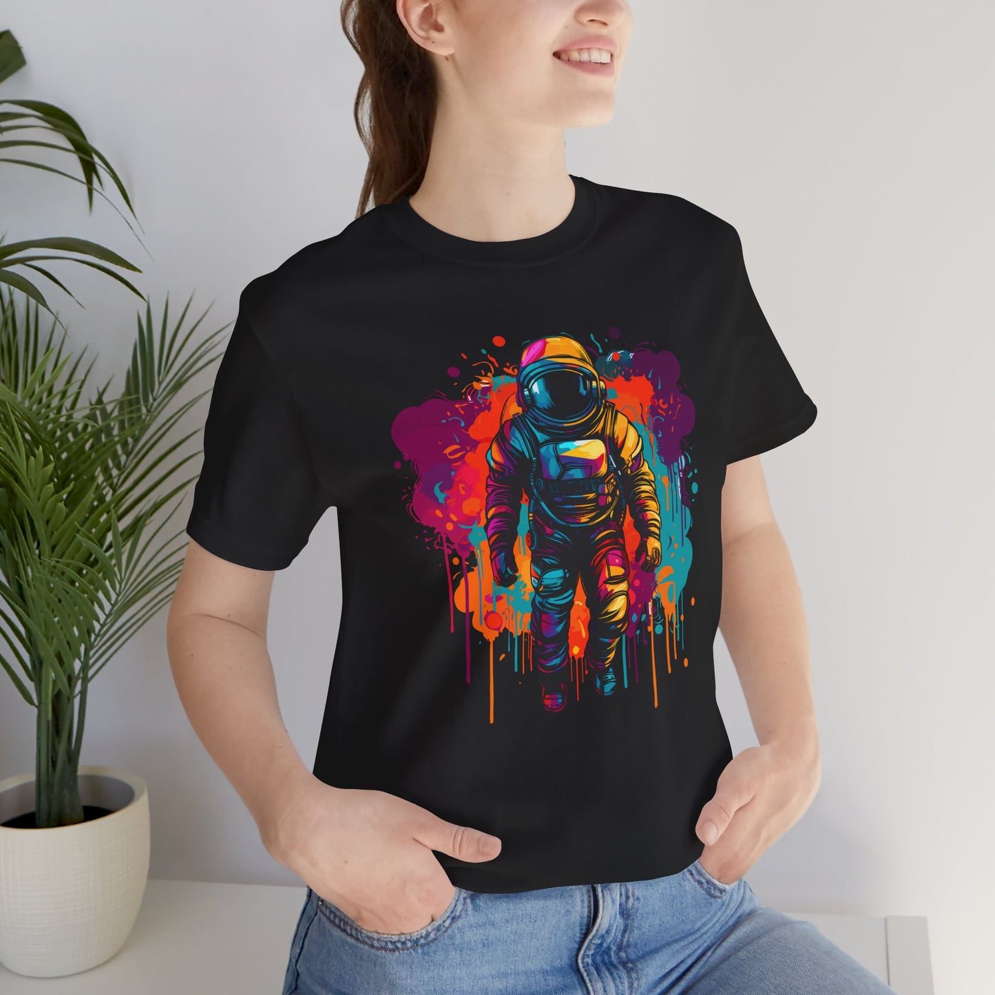 Colorful Astronaut Unisex T-Shirt – Space Adventure Tee for Space Lovers