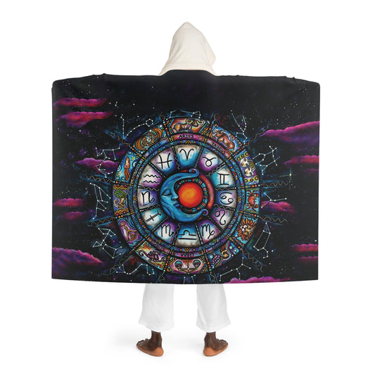 Cosmic Sherpa Fleece Hooded Blanket – Galaxy Design for Cozy Nights Blanket - FREE SHIPPING!