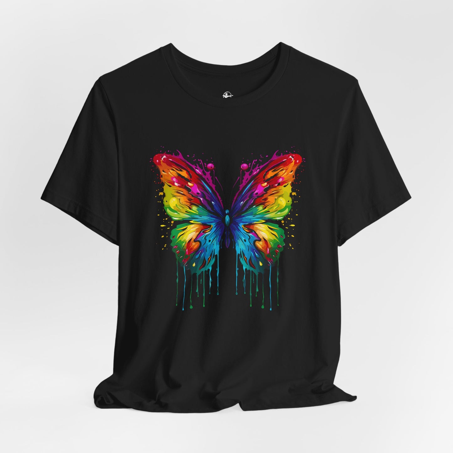 Rainbow Butterfly Graphic Tee - Unisex Short Sleeve T-Shirt for Nature Lovers