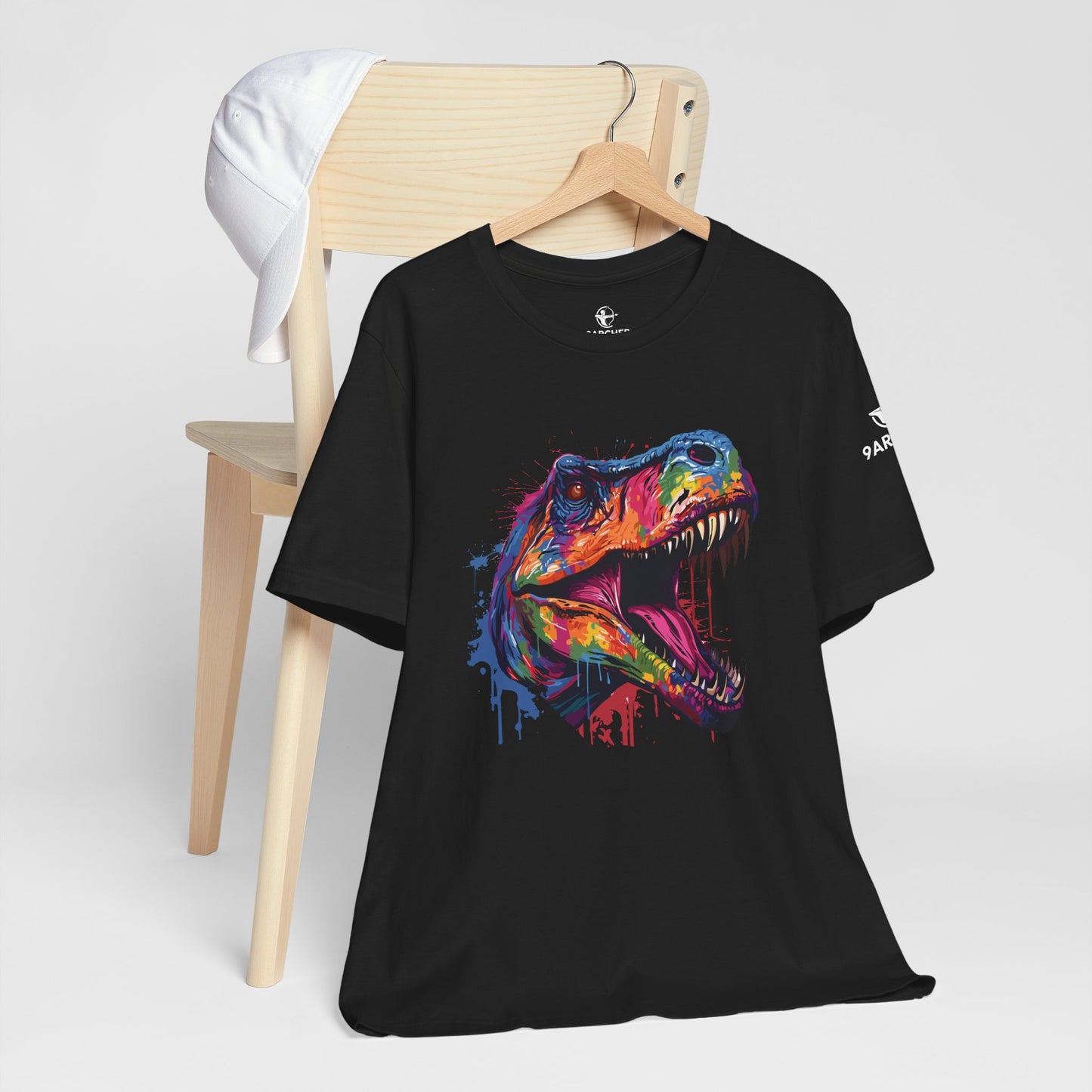 Colorful Dino Graphic Unisex Jersey Tee - Perfect for Dinosaur Lovers